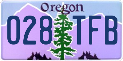 OR license plate 028TFB
