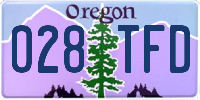 OR license plate 028TFD
