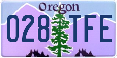 OR license plate 028TFE