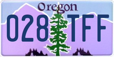 OR license plate 028TFF