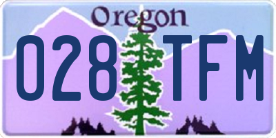 OR license plate 028TFM