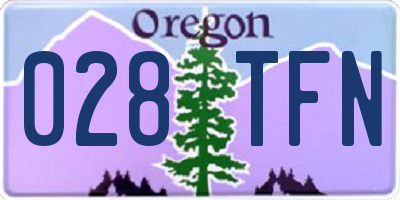 OR license plate 028TFN