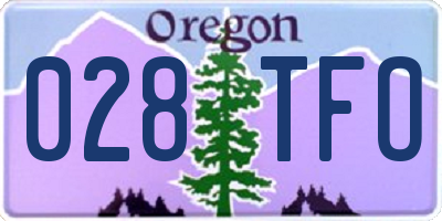 OR license plate 028TFO