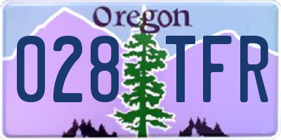 OR license plate 028TFR