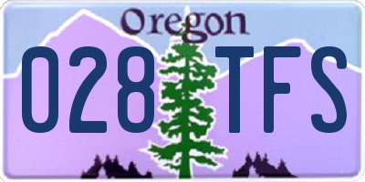 OR license plate 028TFS