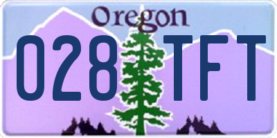 OR license plate 028TFT