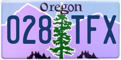 OR license plate 028TFX