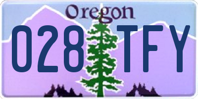 OR license plate 028TFY