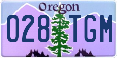 OR license plate 028TGM