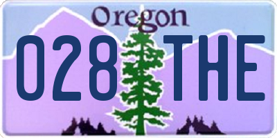 OR license plate 028THE