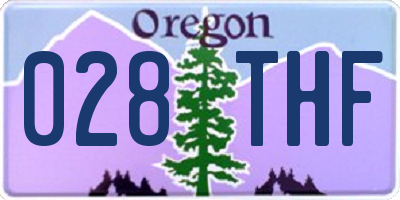 OR license plate 028THF