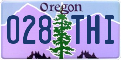 OR license plate 028THI