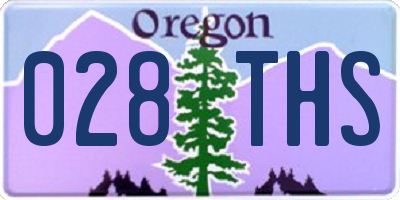 OR license plate 028THS