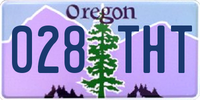 OR license plate 028THT