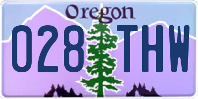 OR license plate 028THW
