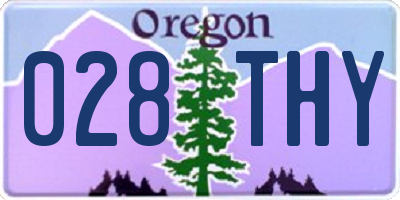 OR license plate 028THY