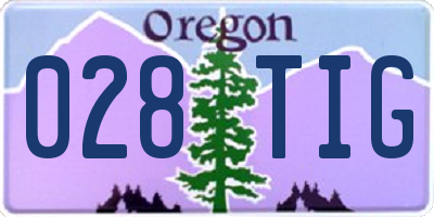 OR license plate 028TIG