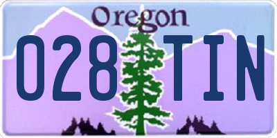 OR license plate 028TIN