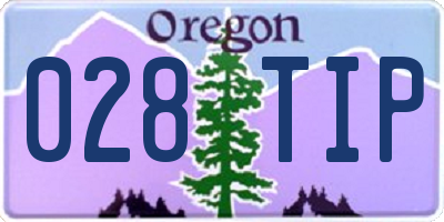 OR license plate 028TIP