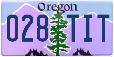OR license plate 028TIT