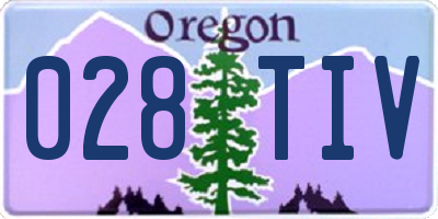 OR license plate 028TIV