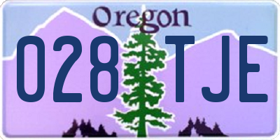 OR license plate 028TJE