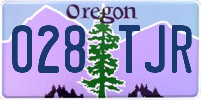 OR license plate 028TJR