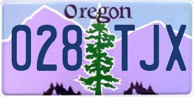 OR license plate 028TJX