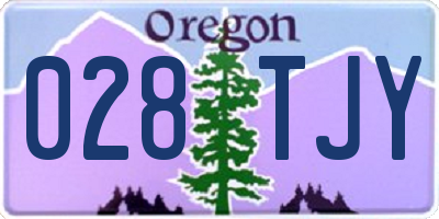 OR license plate 028TJY