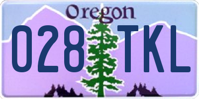 OR license plate 028TKL