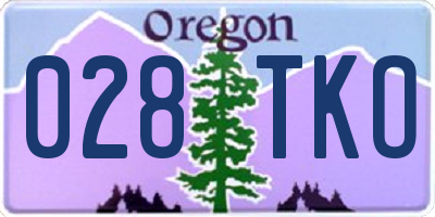OR license plate 028TKO