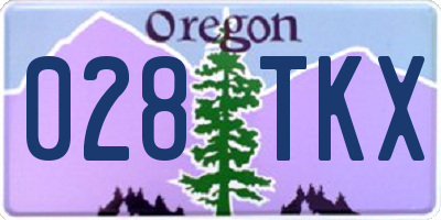 OR license plate 028TKX