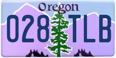 OR license plate 028TLB