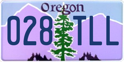 OR license plate 028TLL