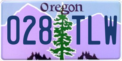 OR license plate 028TLW