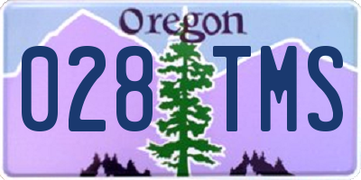 OR license plate 028TMS
