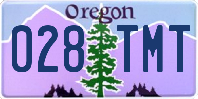 OR license plate 028TMT