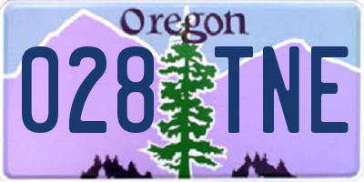 OR license plate 028TNE