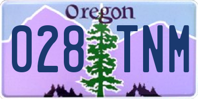 OR license plate 028TNM