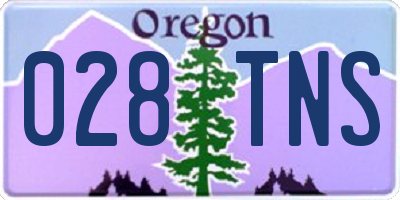OR license plate 028TNS