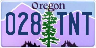 OR license plate 028TNT