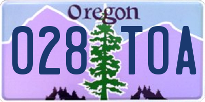 OR license plate 028TOA