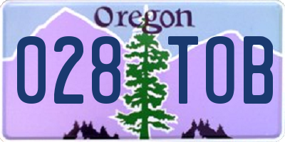 OR license plate 028TOB