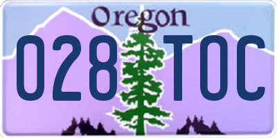 OR license plate 028TOC
