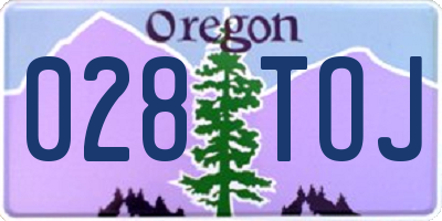 OR license plate 028TOJ