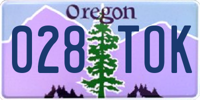 OR license plate 028TOK