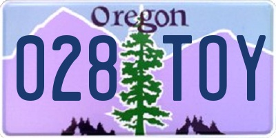 OR license plate 028TOY