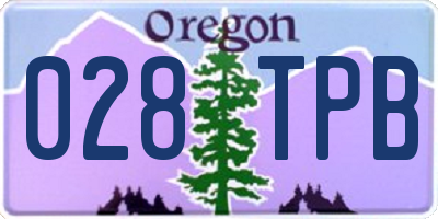 OR license plate 028TPB