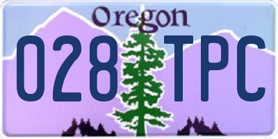 OR license plate 028TPC