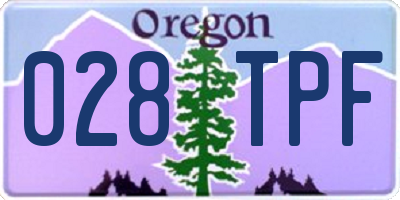OR license plate 028TPF